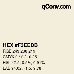 Color code: HEX #F3EEDB | qconv.com