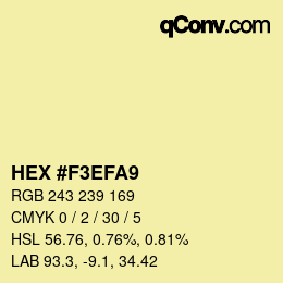 Color code: HEX #F3EFA9 | qconv.com