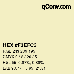 Color code: HEX #F3EFC3 | qconv.com