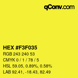 Color code: HEX #F3F035 | qconv.com