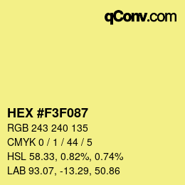 Color code: HEX #F3F087 | qconv.com