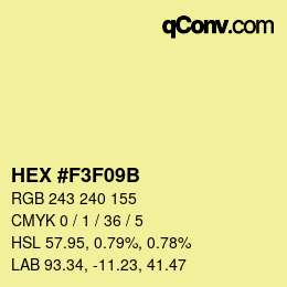 Color code: HEX #F3F09B | qconv.com