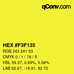 Color code: HEX #F3F135 | qconv.com