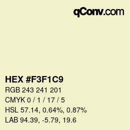 Color code: HEX #F3F1C9 | qconv.com