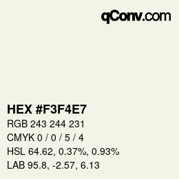 Farbcode: HEX #F3F4E7 | qconv.com