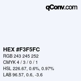 カラーコード: HEX #F3F5FC | qconv.com