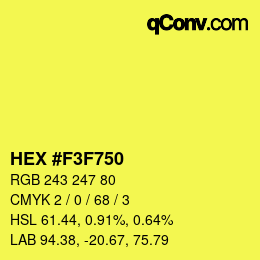 Color code: HEX #F3F750 | qconv.com