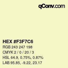 颜色代码: HEX #F3F7C6 | qconv.com