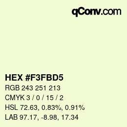 颜色代码: HEX #F3FBD5 | qconv.com