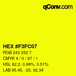 Color code: HEX #F3FC07 | qconv.com