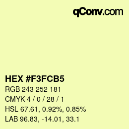 カラーコード: HEX #F3FCB5 | qconv.com
