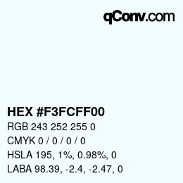 Color code: HEX #F3FCFF00 | qconv.com