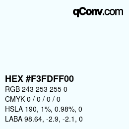 Color code: HEX #F3FDFF00 | qconv.com