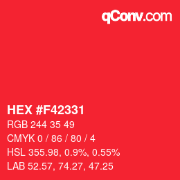 Color code: HEX #F42331 | qconv.com