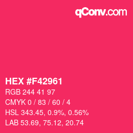 Color code: HEX #F42961 | qconv.com