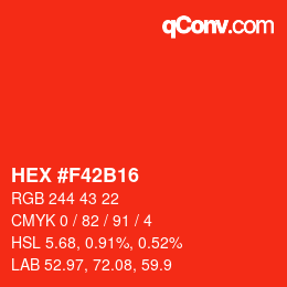 Color code: HEX #F42B16 | qconv.com