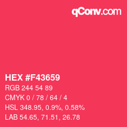 Color code: HEX #F43659 | qconv.com