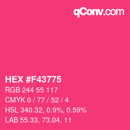 Color code: HEX #F43775 | qconv.com