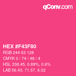 颜色代码: HEX #F43F80 | qconv.com