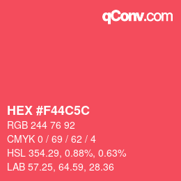 Color code: HEX #F44C5C | qconv.com