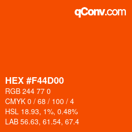 颜色代码: HEX #F44D00 | qconv.com