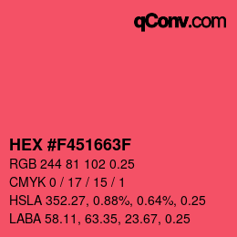 Código de color: HEX #F451663F | qconv.com