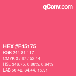 颜色代码: HEX #F45175 | qconv.com