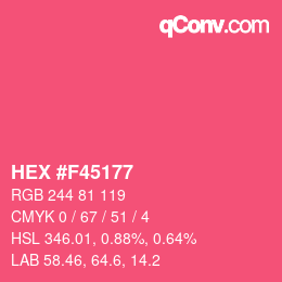Color code: HEX #F45177 | qconv.com