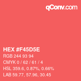 Código de color: HEX #F45D5E | qconv.com