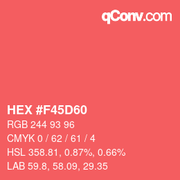 Color code: HEX #F45D60 | qconv.com
