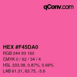 颜色代码: HEX #F45DA0 | qconv.com