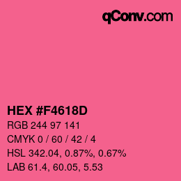 Color code: HEX #F4618D | qconv.com
