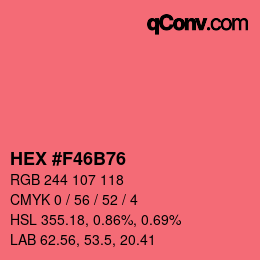 カラーコード: HEX #F46B76 | qconv.com