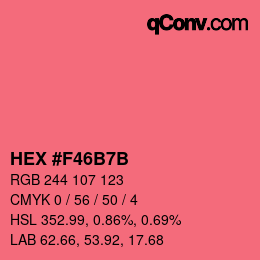 カラーコード: HEX #F46B7B | qconv.com