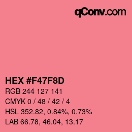 颜色代码: HEX #F47F8D | qconv.com