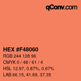カラーコード: HEX #F48060 | qconv.com