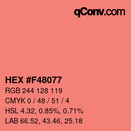Color code: HEX #F48077 | qconv.com
