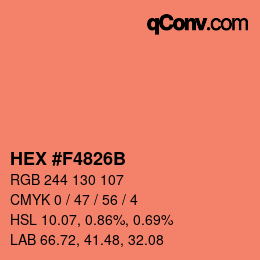 カラーコード: HEX #F4826B | qconv.com