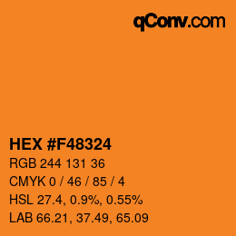 Color code: HEX #F48324 | qconv.com
