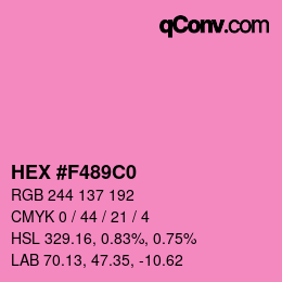 カラーコード: HEX #F489C0 | qconv.com