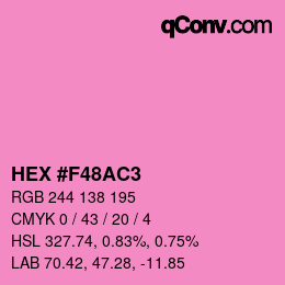 Color code: HEX #F48AC3 | qconv.com