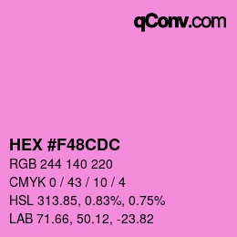 颜色代码: HEX #F48CDC | qconv.com