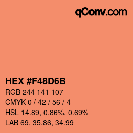 Color code: HEX #F48D6B | qconv.com