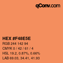 Color code: HEX #F48E5E | qconv.com