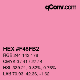 Color code: HEX #F48FB2 | qconv.com