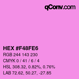 Color code: HEX #F48FE6 | qconv.com