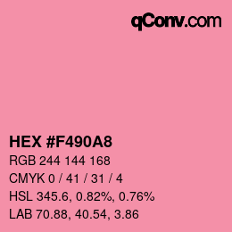 カラーコード: HEX #F490A8 | qconv.com