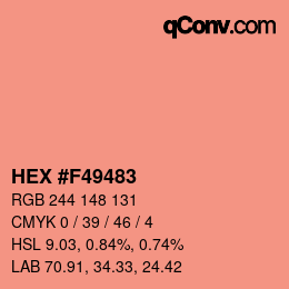 カラーコード: HEX #F49483 | qconv.com