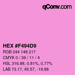 カラーコード: HEX #F494D9 | qconv.com
