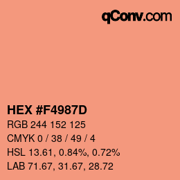 Color code: HEX #F4987D | qconv.com